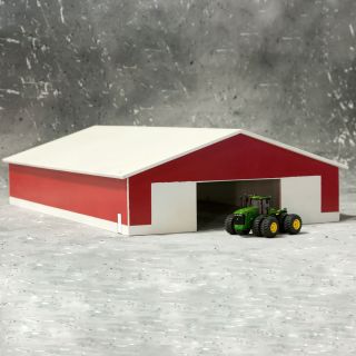 Farm Machine Shed 1/64 scale 80x130 white/red