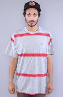 LRG The Neckbone Striper Tee in Ash Heather