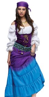 Sexy Womens Esmeralda Gypsy Fortune Teller Halloween Costume