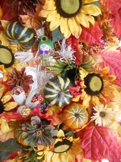  SCARECROW SUNFLOWERS FALL WREATH, DECOR GIFT by Pebble Creek Wreaths