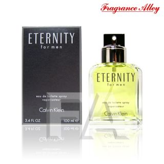 ETERNITY by Calvin Klein 3.3 / 3.4 oz edt Cologne Spray for Men * New