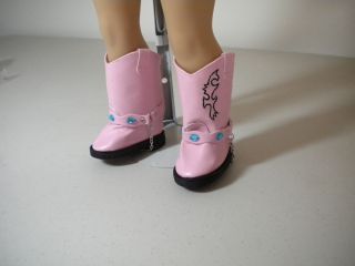 Doll Clothes Fit American Girl 18 Pink Western Boots Fancy