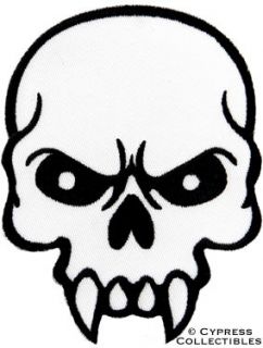 Mean Skull Iron on Embroidered Patch Poison Skeleton