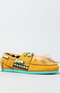 Study The Cherokee Dock Shoe in Yellow Suede and Teal Sole  Karmaloop