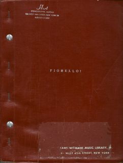 Vintage Fiorello Broadway Musical Script Libretto
