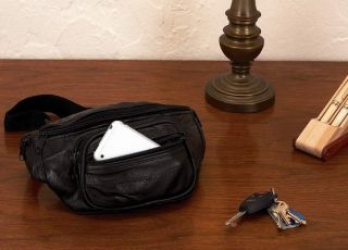 New Black Leather Travel Waist Hip Fanny Pack Belt Bag 