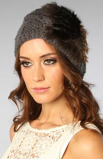 Grace Hats Tokyo The Sugar Fur Watch Beanie in Grey and Black