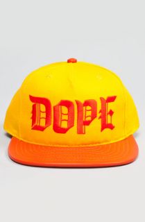 Dope Couture Orange Leather Snapback Concrete