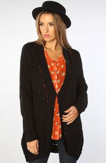 MINKPINK The Have A Yarn Cape Cardigan in Black