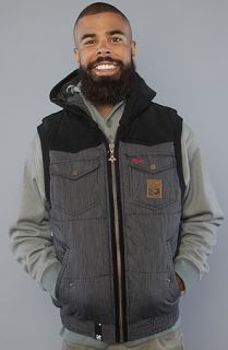 LRG The Gold Rush Vest in Black Concrete