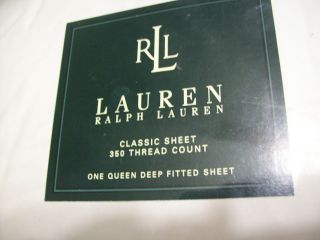 Ralph Lauren Queen Size Fitted Sheet and Flat Sheet 350 Thread Count