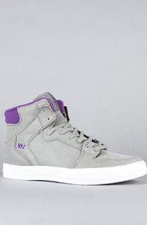 SUPRA The Vaider Sneaker in Grey Waxed Suede Purple