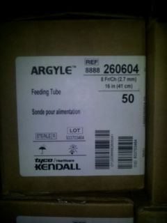 Argyle Tyco Feeding Tubes 8FRX 16in New Box of 50