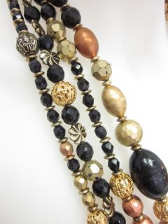 Jay Feinberg Gold Plated Crystal Multi Strand Necklace
