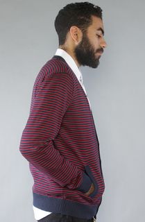 LRG Core Collection The Core Collection Striped Cardigan in Navy