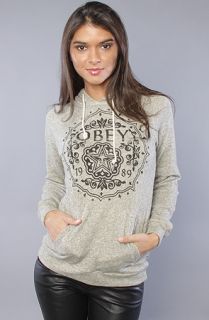 Obey The Floral Gem Graphic Fleece in Heather Army