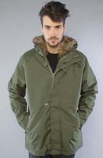 Makia The Raglan Parka in Olive Concrete