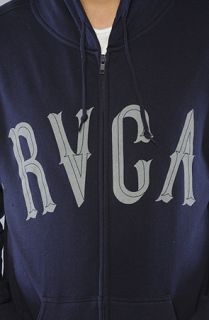 RVCA The RVCA Shadow Zip Up Hoody in Navy