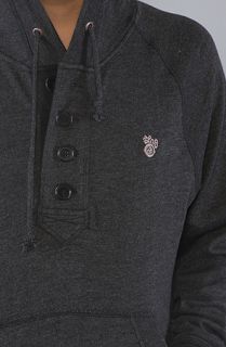 LRG The Out Work Hooded Henley in Black Heather