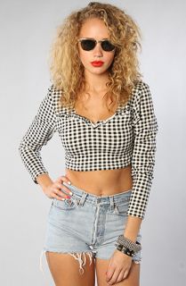 Vintage Boutique The Black Check Crop Top