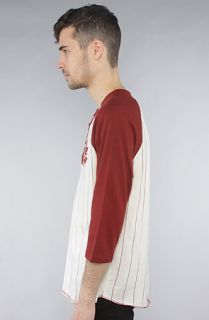 Obey The Dugout Baseball Henley in Oxblood