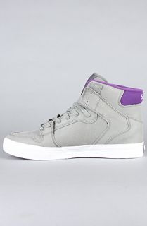 SUPRA The Vaider Sneaker in Grey Waxed Suede Purple