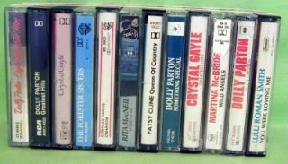 12 Female Country Cassettes Lot 25 4 Dolly Parton 2 Crystal Gayle