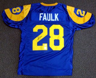 Marshall Faulk Autographed St. Louis Rams Blue Jersey PSA/DNA