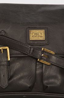 Obey The Night Owl Messenger Bag in Black PU Leather