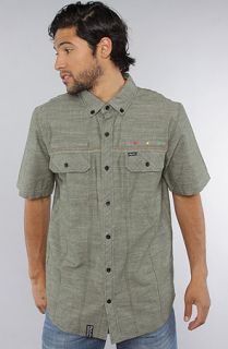 LRG The Big Youth SS Buttondown Shirt in Dark Olive