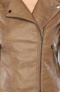 Obey The Trespassing Moto Jacket in Tan