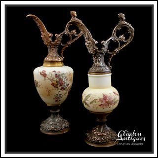 Rare Pair of Wavecrest Ewers by C F Monroe Ca. Late 19th Century
