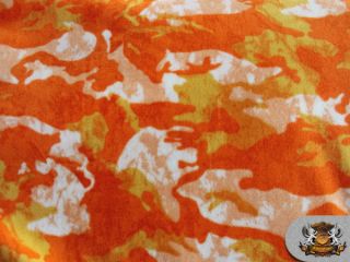 Fleece Fabric Printed *CAMOUFLAGE BLAZE ORANGE* / 58 Wide / BTY / N