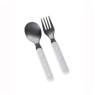 Royal Doulton Bunnykins Spoon and Fork Set Silver Bunny Design