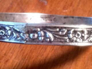 Sterling Silver Vintage Danecraft Felch Co Bangle Bracelet flowers pre