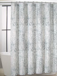  Fabric Shower Curtain Sage Damask Paisley Toile Fleur de Lis