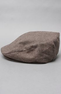 Brixton The Barrel Hat in Tan Brown Houndstooth