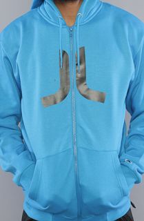 WeSC The Icon Zip Up Hoody in Industrial Blue