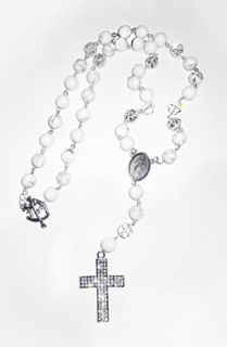 Custom Crystalz The White Gemstone Rosary with 10MM Swarovski Crystals