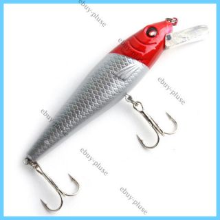  Red Walleye Bass Pike Trout Minnow Fishing Lure Bait Tackle