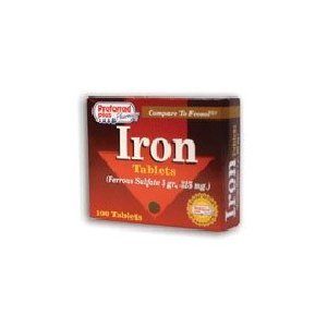 Iron 325 MG Ferrous Sulfate 100 Tablet Pack of 3