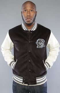 LRG The Game Green Letterman Jacket in Black