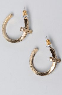 House of Harlow 1960 The Engraved Cross Hoop Earrings