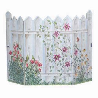 Decorative Fireplace Screen with Picket Fence Design