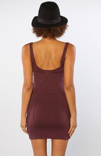 Free People The Microdot Bodycon Slip Dress in Plum Berry Combo