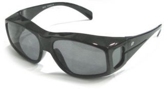 BEAK Polarized Sunglasses SMOKE LENS Fits Over Glasses w/ Microfiber