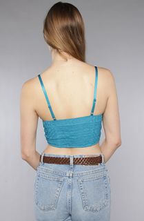 Free People The Stretch Lace Crop Bra in Teal