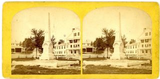 FRENCH KEENE NH STEREOVIEW SOLDIERS MONUMENT FITZWILLIAM NH 1872