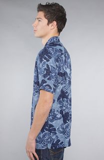 Pendleton The Short Sleeve Camp Buttondown Shirt in Blue Vintage Leaf