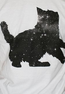 Burger And Friends Galaxy Cat TShirt Concrete